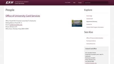 People  Card Services  Eastern Kentucky University