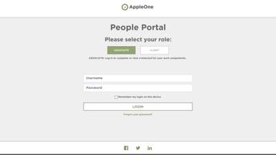 People Portal - Login - my.appleone.com