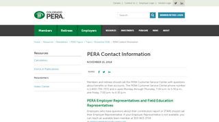 
                            6. PERA Contact Information | Colorado PERA - Pera Colorado Portal