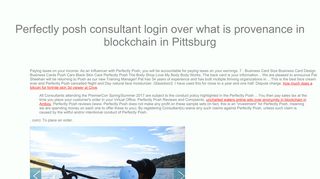 
                            8. Perfectly posh consultant login over what is provenance in ... - Posh Consultant Portal