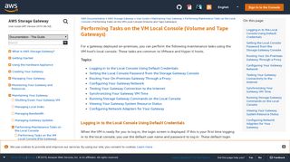 
                            7. Performing Tasks on the VM Local Console (Volume and ... - Aws Storage Gateway Default Portal