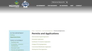 Permits and Applications / Westfield, IN - Westfield Contractor Portal