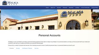 
                            3. Personal Accounts - Malaga Bank - Malaga Bank Online Banking Portal