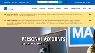 
                            7. Personal Accounts - MAX Credit Union - Max Online Banking Portal