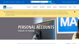 
Personal Accounts - MAX Credit Union
