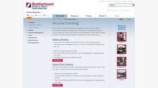 Personal Checking | Brotherhood Bank & Trust
