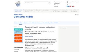 
                            5. Personal health records and patient portals - Mayo Clinic - Mayo Online Patient Portal Portal