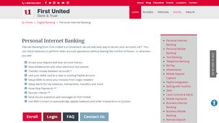 Personal Internet Banking - First United Bank & Trust - That's My Bank Portal
