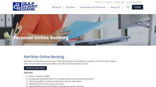 
                            9. Personal Online Banking › Gulf Coast Bank - Bank Of Lafayette Netteller Portal