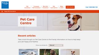 
                            3. Pet Care Centre - Bupa - Bupa Pet Portal