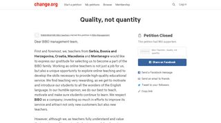 
                            8. Petition · Bibo Teachers : Quality, not quantity · Change.org - Bibo Tutor Login