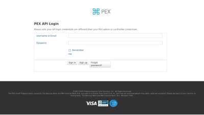 PEX API Login - PEX Card
