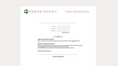 PGONLINE - Login - Press Ganey Associates, Inc.