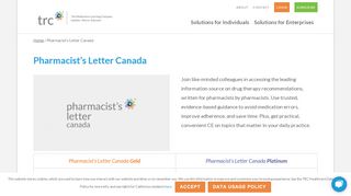 
                            6. Pharmacist's Letter Canada | TRC Healthcare - Canadian Pharmacist Letter Portal