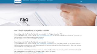 
                            2. Philips Portal FAQ - Philips Employee Portal