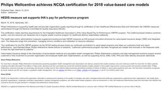 Philips Wellcentive achieves NCQA certification for 2018 ... - Wellcentive Pqrs Portal