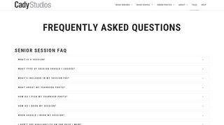 Photography FAQs - Frequently Asked Questions | Cady Studios - Cady Studios Senior Portal