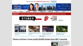 
                            8. Photos of driver's truck justify $9000 Golden Ears Bill: Translink - Golden Ears Bridge Portal