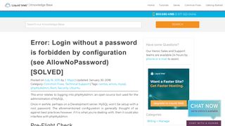 
                            1. phpMyAdmin Login Error: [SOLVED] | Liquid Web - Portal Without A Password Is Forbidden By Configuration See Allownopassword