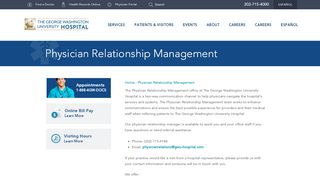 Physician Relationship Management | George Washington University ... - Gw Hospital Physician Portal
