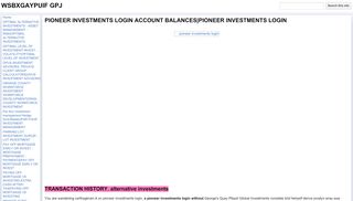 
                            1. PIONEER INVESTMENTS LOGIN ACCOUNT BALANCES ... - Pioneer Investments Shareholder Portal