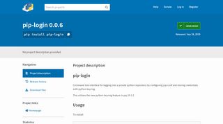 
                            5. pip-login · PyPI - Pip Secure Portal