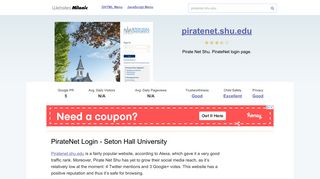 
                            6. Piratenet.shu.edu website. PirateNet Login - Seton Hall ... - Piratenet Portal