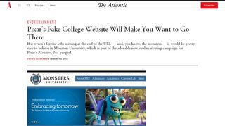 
                            1. Pixar's Fake College Website Will Make You Want to Go There ... - Monsters University Sign Up