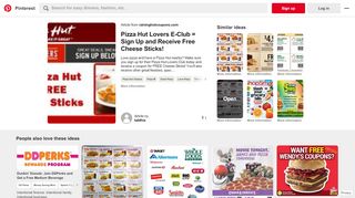 
                            2. Pizza Hut Lovers E-Club = Sign Up and Receive ... - Pinterest - Hut Lovers Sign Up
