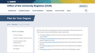 
                            6. Plan for Your Degree - Office of the University Registrar - UC ... - My Degree Uc Davis Portal
