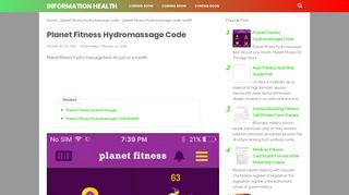 
Planet Fitness Hydromassage Code - Information Health
