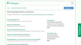 
                            3. Planning Applications and Advice - Information - West Berkshire Council - Berkshire Planning Portal