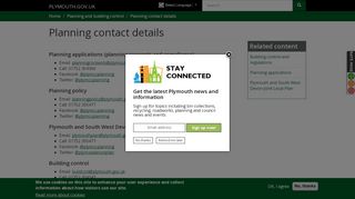 Planning contact details | PLYMOUTH.GOV.UK - Plymouth City Council - Plymouth City Council Planning Portal