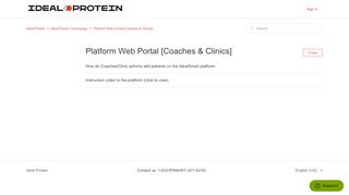 Platform Web Portal [Coaches & Clinics] – Ideal Protein