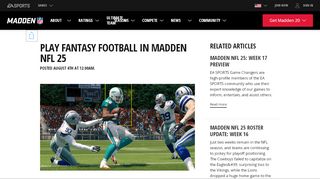 
                            5. Play Fantasy Football in Madden NFL 25 - EA Sports - Ea Sports Fantasy Football Portal