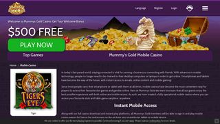 
                            2. Play Games On The Go At Mummys Gold Mobile Casino - Mummys Gold Flash Casino Portal