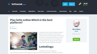 
                            4. Play lotto online Which is the best platform? - LottoMat - Congalotto Login