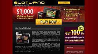 Play Mobile Slots on the GO! $1,000 FREE Bonus | Slotland - Slotland Mobile Casino Portal