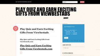 Play Quiz and Earn Exciting Gifts From Viewbestads | Just ... - Viewbestads Sign Up