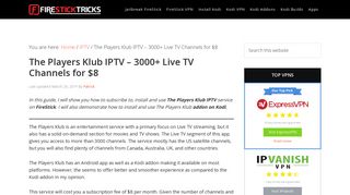 
                            3. Players Klub IPTV | 3000+ Live TV Channels for $6 | Easy ... - The Players Klub Portal Credentials