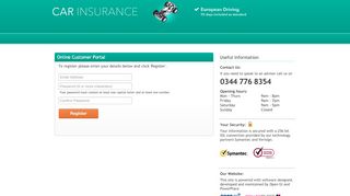 
                            3. Please click here to register. - Online Customer Portal - Debenhams Car Insurance Portal