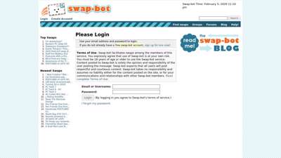 Please Login - Swap-bot - Welcome