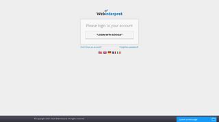 Please login to your account - WebInterpret - Webinterpret Portal