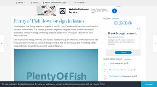 
                            4. Plenty of Fish down or sign in issues, Jan 2020 - Pof App Portal Error