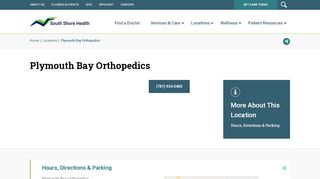 
                            4. Plymouth Bay Orthopedics | South Shore Health - Plymouth Bay Orthopedics Patient Portal
