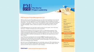 
                            8. PMI Acquires ProjectManagement.com - PM One, LLC - Projectmanagement Com Portal