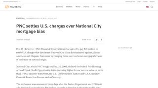 
                            1. PNC settles U.S. charges over National City mortgage bias ... - National City Mortgage Portal