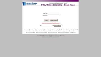 POC/Online Licensing Login