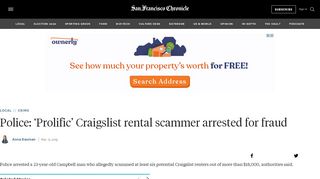 
                            5. Police: 'Prolific' Craigslist rental scammer arrested for fraud ... - Craigslist Sf Portal