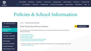 
                            5. Policies and School Information | Felsted School - Felsted Mis Portal